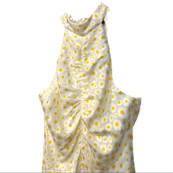 NWOT STAUD Coastal Daisy Ruched Halter Maxi Dress in Yellow - Image 13