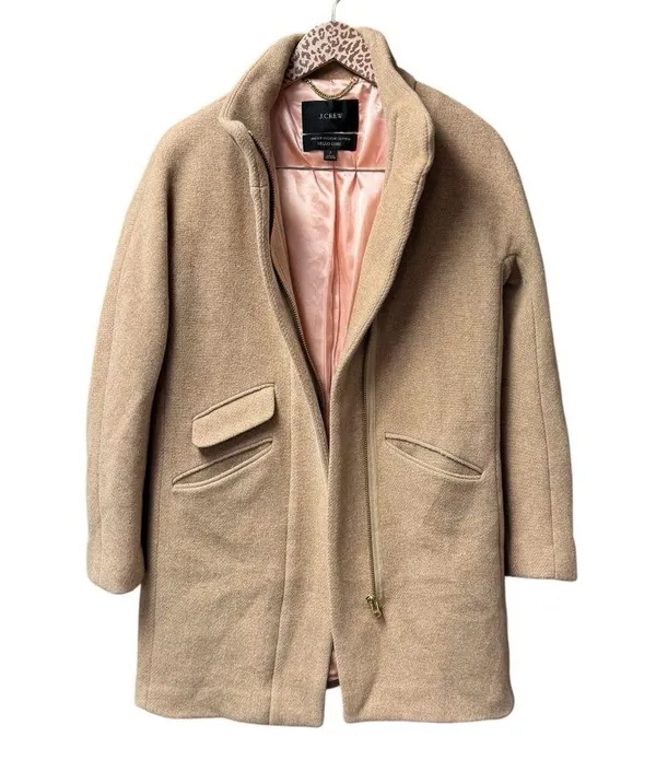J. Crew Cocoon Coat Italian Stadium-Cloth Wool Blend Nello Gori Beige 2 - Image 3