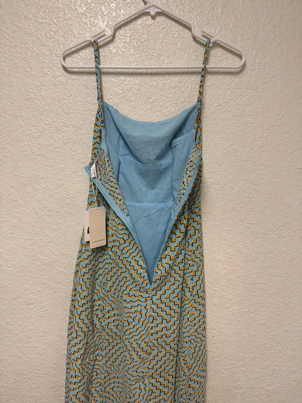 NWT COMMENSE Psychedelic Square Neck Geometric Print Dress Size Small - Image 12
