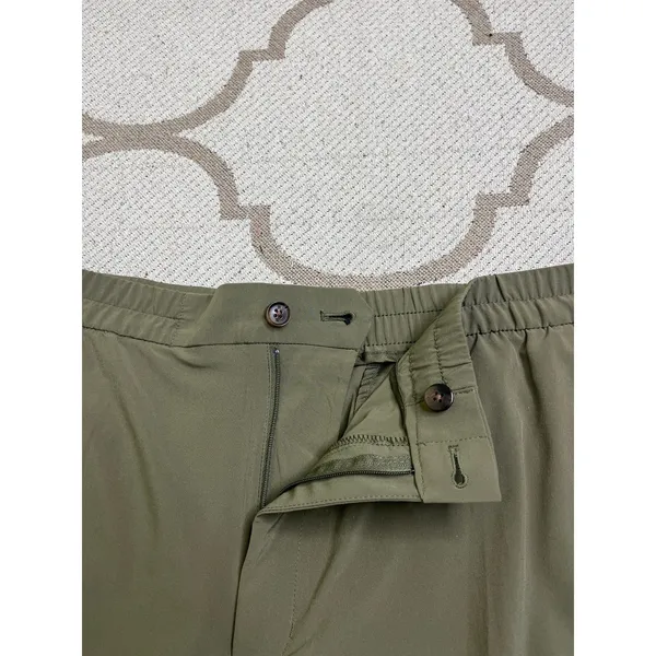 Banana Republic Airstretch Tapered Pants Olive Green Textured Ankle Size XL - Image 11