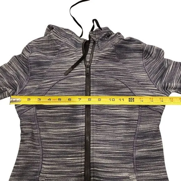 Lululemon Women’s 6 Hoodie Define Jacket Heathered Black White Full‎ Zip Sporty - Image 13