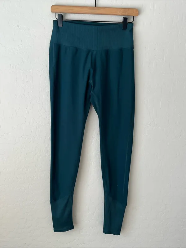 Lululemon Alo yoga High-Waist Alosoft Lounge Leggings midnight green large ribbed waist - Image 8