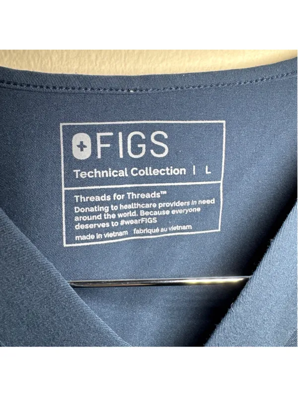 FIGS Technical Collection Scrub Top Blue Size L - Image 2
