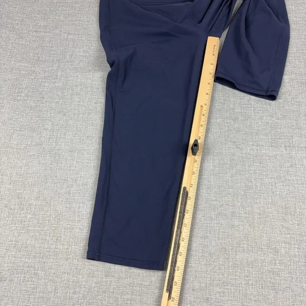Athleta Leggings Womens L Blue Cropped Nylon Spandex Elastic Waist Yoga Gym - Image 6