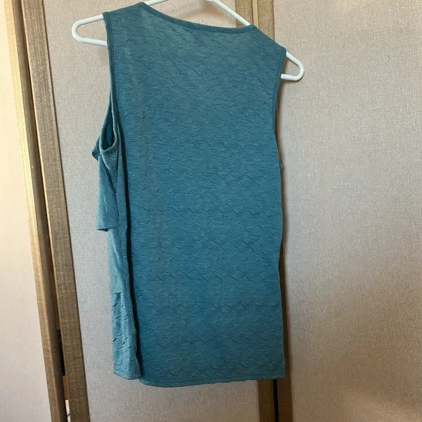 FINAL MARKDOWN Coldwater Creek Blue Ruffled Tiered Tank Top small - Image 7