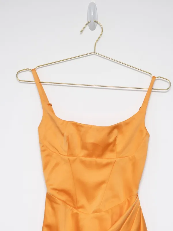 House of CB - Bianca Tangerine Satin Corset Midi Dress - Image 13
