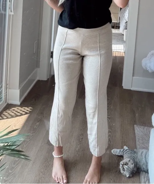 Free People MARLED cropped sweater pants S - Image 2