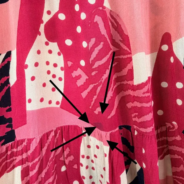 Zury Maxi Dress Womens OSFM Pink Mixed Print Tiered Boho Artsy Bell Sleeve Flowy - Image 6