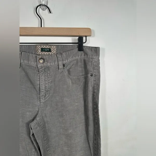 J.Crew Corduroy Pants Women’s Size 30 Gray Skinny Ankle Zip‎ Stretch - Image 4