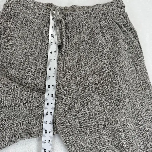 Zara‎ Womens Large Gray Textured Knit Wide Leg Drawstring Lounge Pants High Rise - Image 4