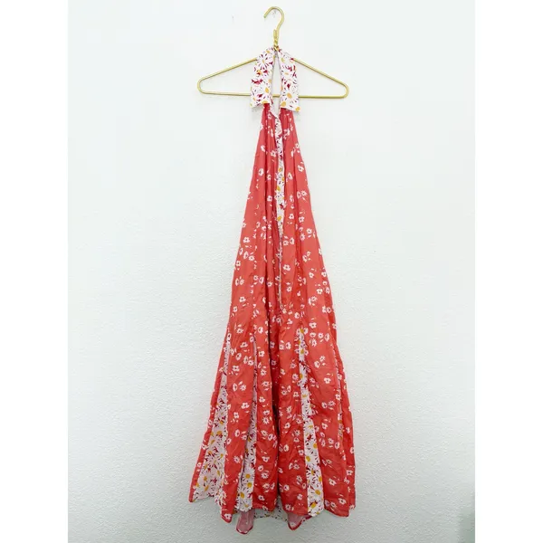 Anthropologie Maeve Halter Open-Back Godet Midi Shirt Dress Mixed Floral Boho - Image 4