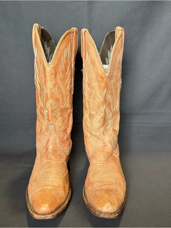 Pecos Bill size 6 Classic Tan Copper Leather Western Cowboy Boots - Image 3