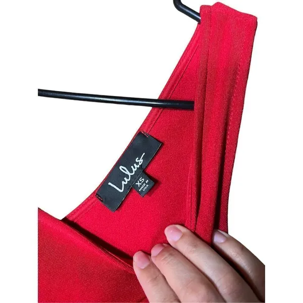 Lulus Home Before Daylight Red Square neck Sleeveless Skater Dress Size XS‎ - Image 5