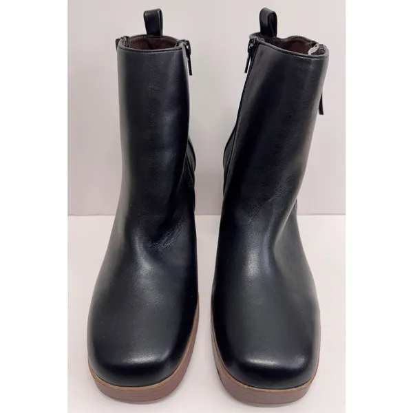 White Mountain Ankle Boots Size‎ 9.5 Black Square Toe Block Heel Side Zip NEW - Image 4