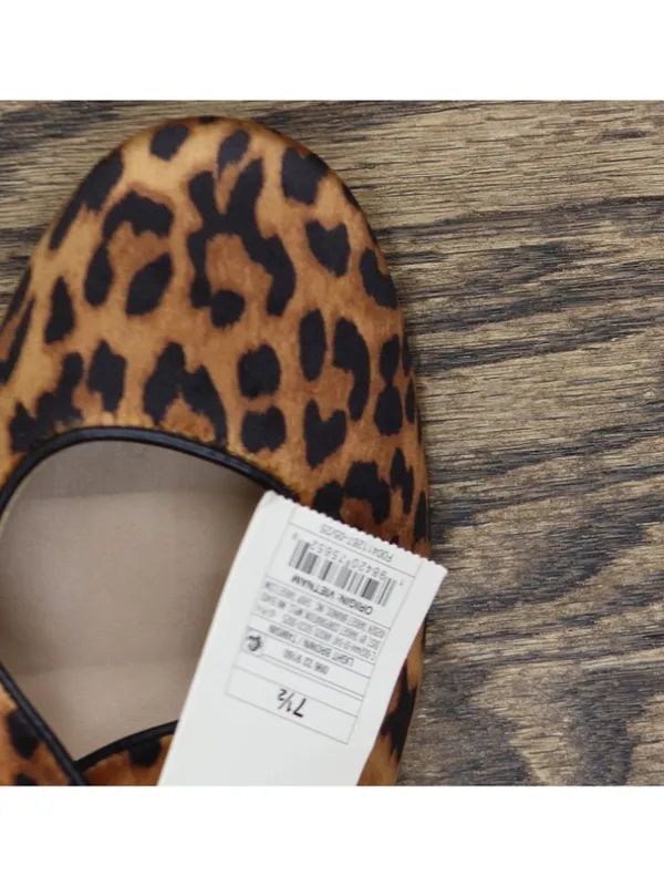 A New Day Mary Jane Ballet Flats with Buckle Strap Leopard Brown Multi 7.5M - Image 7