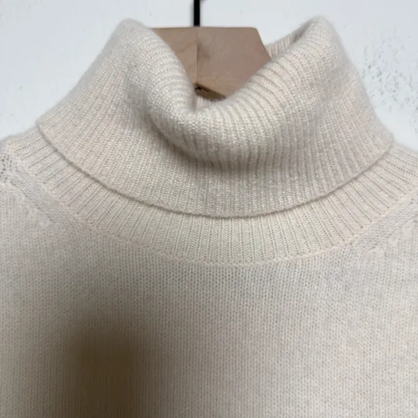 J. Crew Women 100% Cashmere‎ Collection Sweater Small Muslin Camel Turtleneck - Image 4
