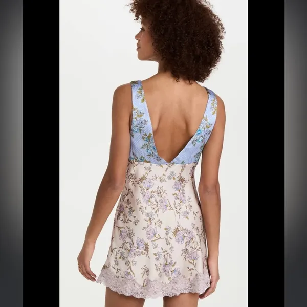 Nwt Free People revolve Rose Slip dress winter floral party holiday formal satin - Image 3