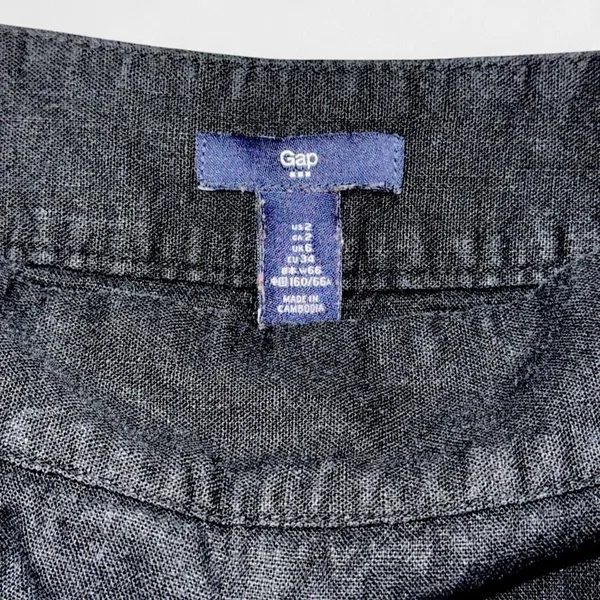 Gap Black Linen Wrap SKORT; Size 2 - Image 5
