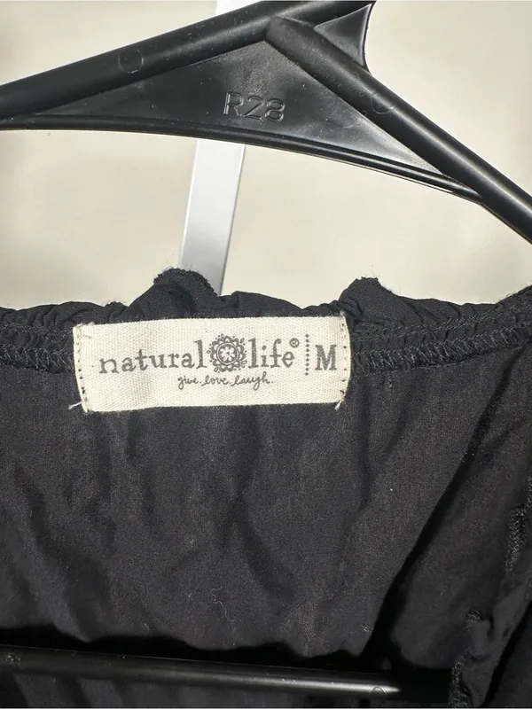 X138. Natural life Black Sleeveless Boho Top - Image 2