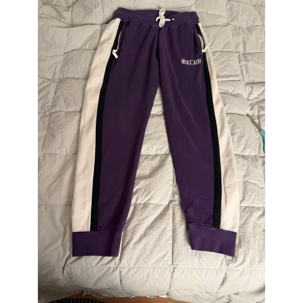 Nike Air Rare Purple White & Black Stripped Pants Large. - Image 8