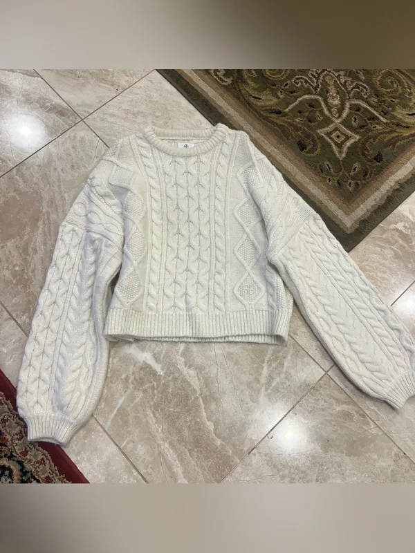 Anine Bing Irina Cable Knit Sweater Size Medium - Image 3