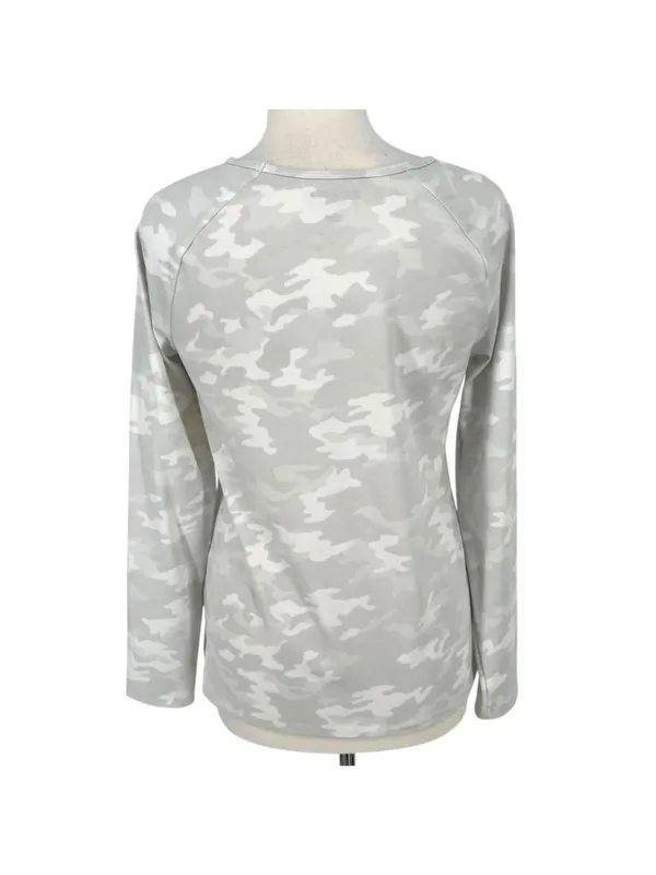 Spanx Better Base Crew Long Sleeve Camo Print Athleisure Activewear Top Large - Image 6