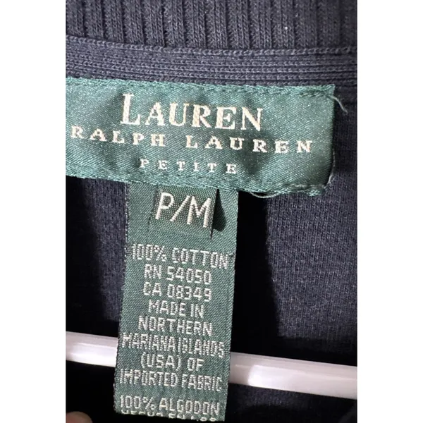 Y2K Lauren Ralph Lauren‎ Cardigan Snap Front SweatJacket w/Pockets Collar PM - Image 5