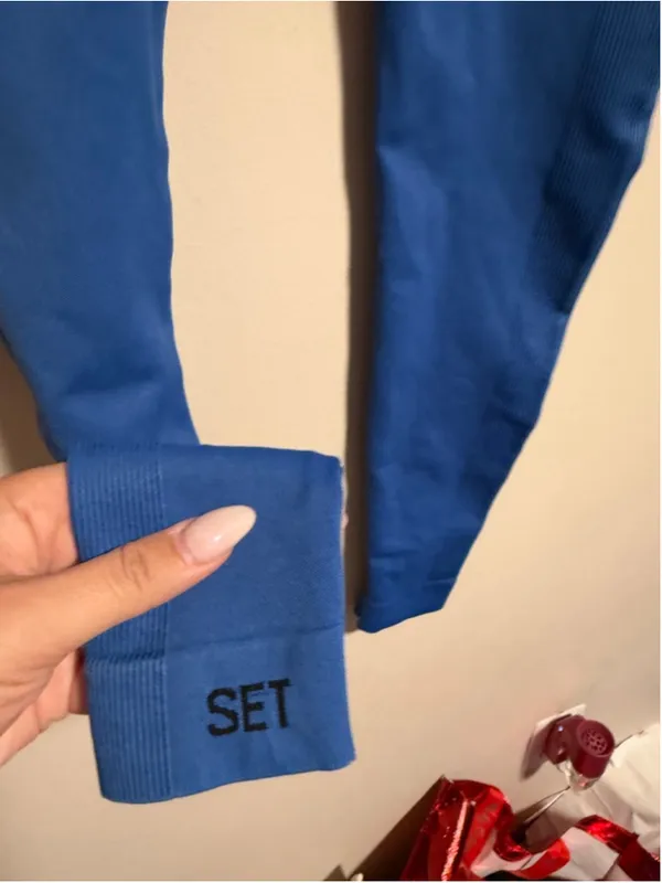 SET ACTIVE SculptFlex Cobalt Blue Onyx Legging- Size Small - Image 5