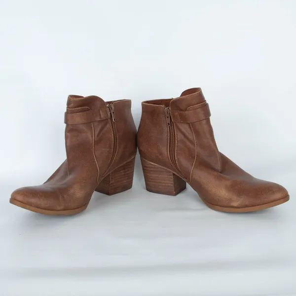 BearTraps Womens Nanette Ankle Boots Size 8M Tan Side Zip Casual‎ Workwear - Image 3