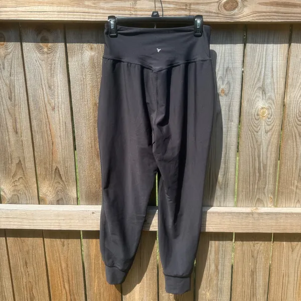 Old Navy Active Powersoft High Rise Joggers Black Go-Dry Leggings Medium - Image 3