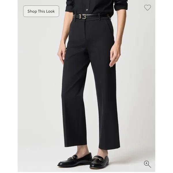 J.Crew Remy Pant Black Wide Leg Cropped Trouser Cotton Blend Womens 4 - Image 10