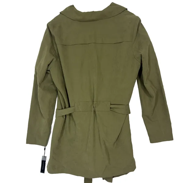 Metaphor NWT Women's Belted Trench Coat Olive‎ Green Sz XL Minimalist Neutral Utility - Image 12