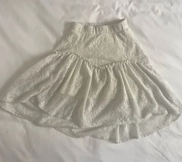 Zara Girls Boho Embroidered Eyelet Lace Ruffle Skirt Size 11-12  - Image 2