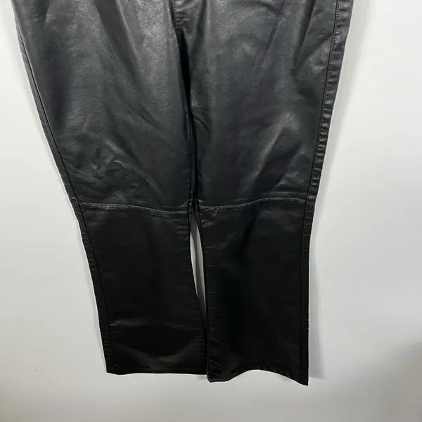 Free People Sasha‎ Kick Flare Faux Leather Pants Womens Size 4 Black Bikercore - Image 7