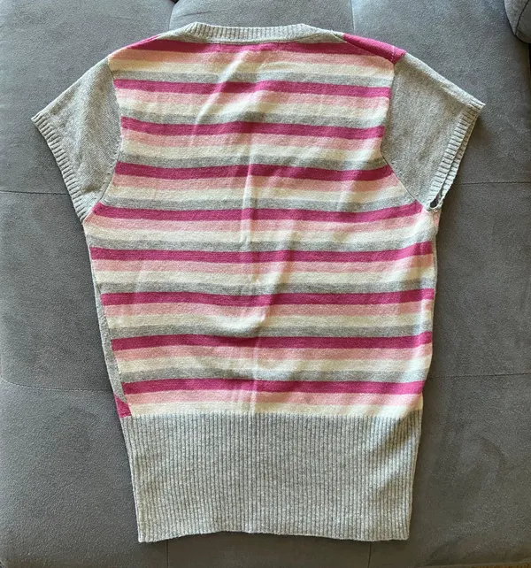 J. J. Basics Vintage y2k argyle pink and grey vest size small - Image 2