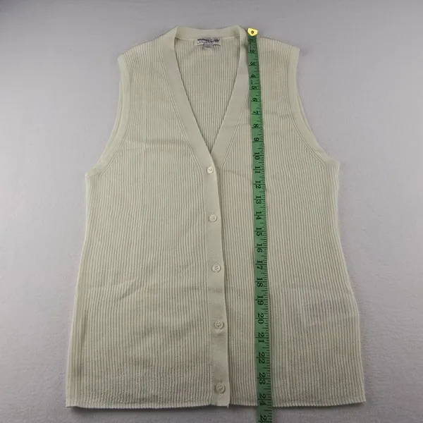 J. Crew NEW Cashmere silk blend‎ sweater shell Cream Ribbed Sleeveless Size L - Image 9