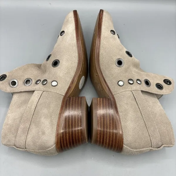 Sam Edelman Beige Suede Pedra Grommet‎ Women’s Ankle Boots Size 8.5 - Image 5