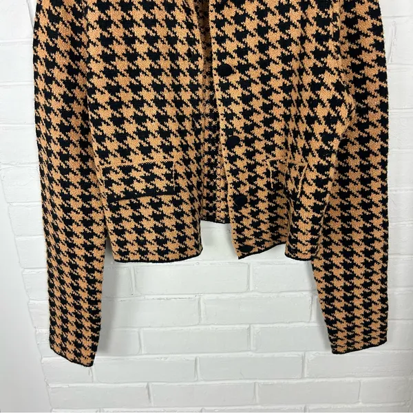 House Of Harlow Houndstooth Knit Cropped Jacket Size S - Image 4