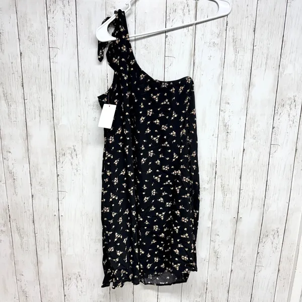 Y2K American Eagle Dress Women Size Small One‎ Shoulder Black Floral Mini Casual - Image 5