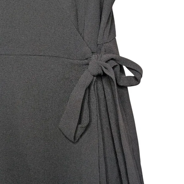 Bobeau Black Wrap Dress Short Sleeve V-Neck Side Tie‎ Small Office Chic Classic - Image 10
