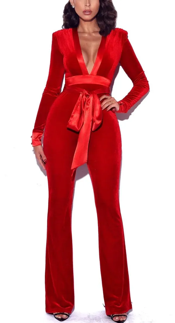Red velvet Miss Circle jumpsuit - Image 2