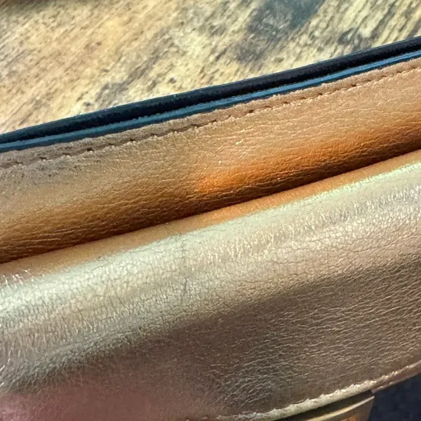 Fendi Metallic Gold Baguette FF Monogram Card Holder & Wallet - Image 10