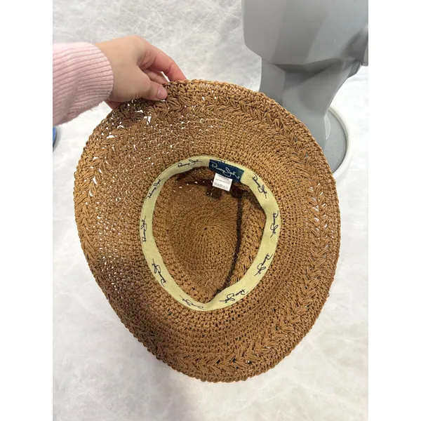 Panama Jack Women Brown Toyo Straw Sun Hat Cowrie Shell Bead‎ Tassel Vacation - Image 8
