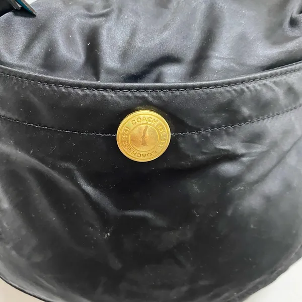 Coach Vintage Black Hobo Bag with Gold Accents - Image 6