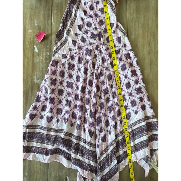 Intimately Free People Dress Small Pink Boho‎ Halter Handkerchief Hem Festival - Image 5