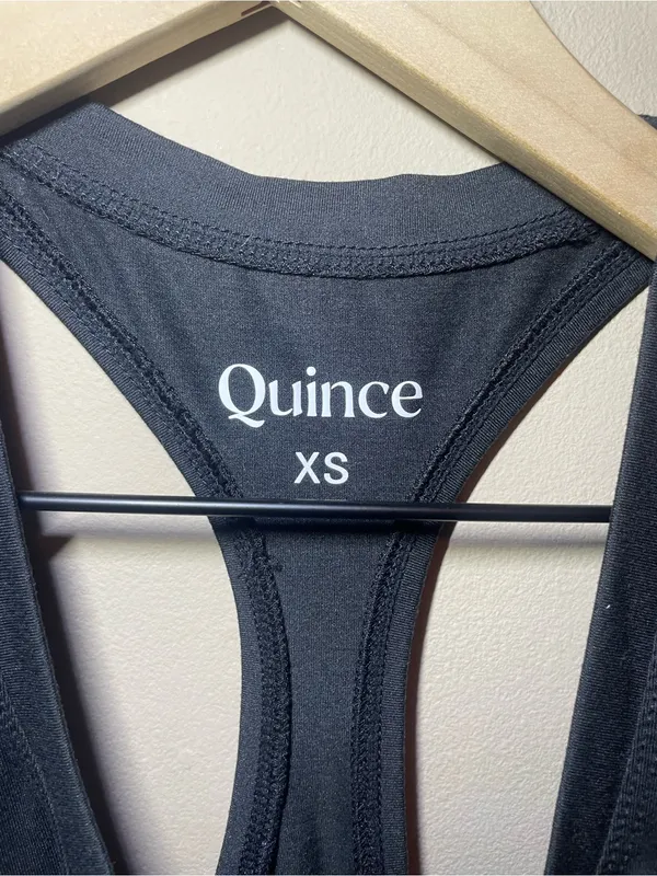 Quince Black Athletic Tank XS Racerback Workout Tennis Athleisure - Image 2