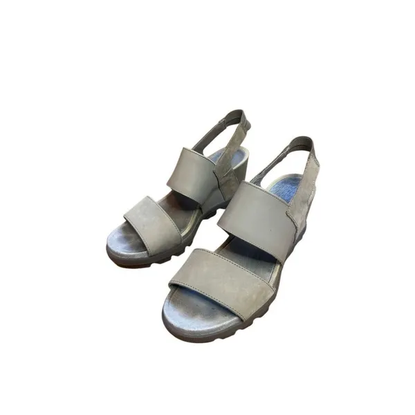 Sorel Joanie II Slingback Wedge Sandal Grey 8.5 - Image 2