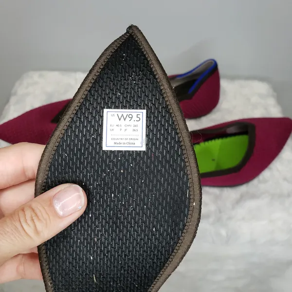 Rothy's The Point Flats Bright Magenta Knit Pointed Toe Washable Womens Size 9 - Image 6