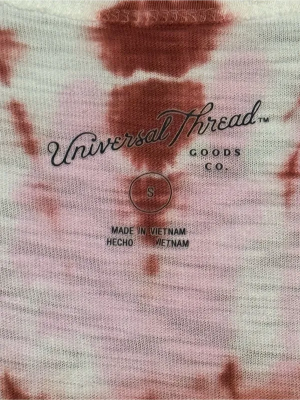 UNIVERSAL THREAD Tie-Dye Scoop Neck Maxi Dress S 18” p2p White/Pink/Copper NWOT - Image 3