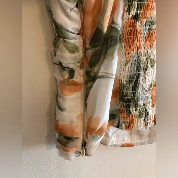 Abercrombie‎ & Fitch Floral Cropped Puff Sleeve Smocked Blouse Size M - Image 6